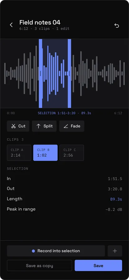 Recorder — editor