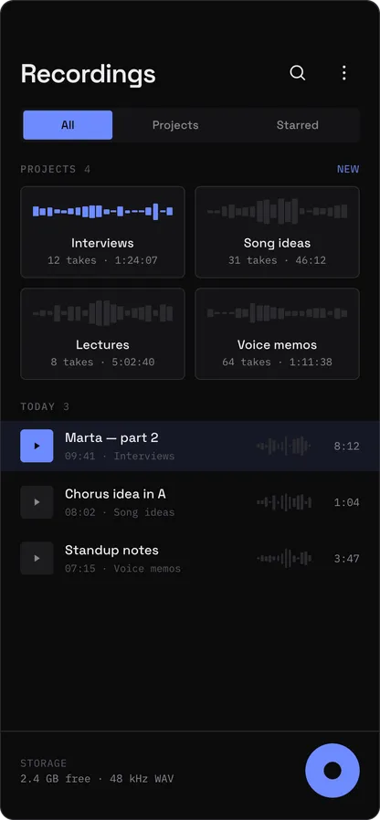 Recorder — library